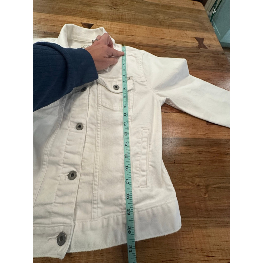 🔴Lucky Brand White Denim Trucker Jacket Size Small - Picture 10 of 10